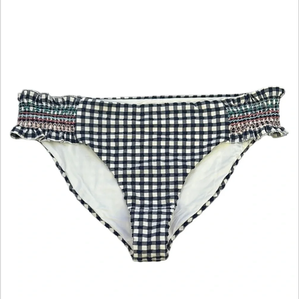 Red Carter gingham check swim bikini bottoms size XL